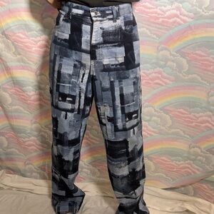 Moschino jeans soft denim patchwork pattern pants